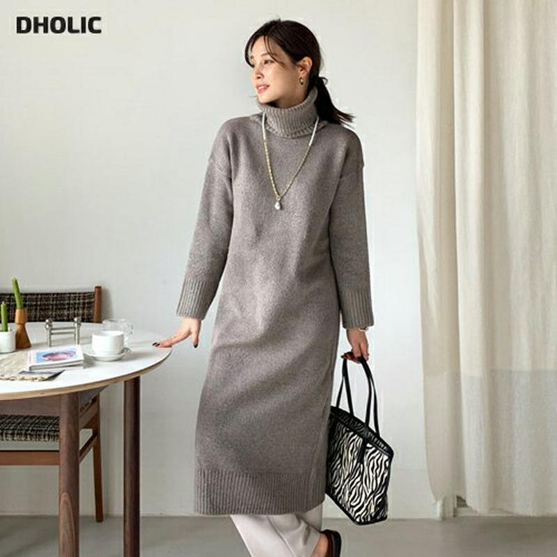 【新作10%OFF 】タートルネックニットワンピース・全3色・b64721 レディース【ops】【韓国 ファッション ワンピース