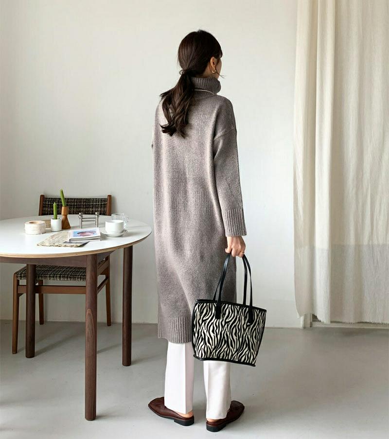 【新作10%OFF 】タートルネックニットワンピース・全3色・b64721 レディース【ops】【韓国 ファッション ワンピース