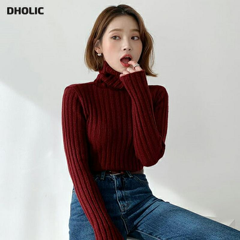リブタートルネックニット・全4色・t56062 レディース【tops】【韓国 ファッション トップス ニット ニットトップス ロングスリーブ 長袖 タートルネック リブ リブニット スリム シンプル カジュアル ラフ 大人 秋 冬】
