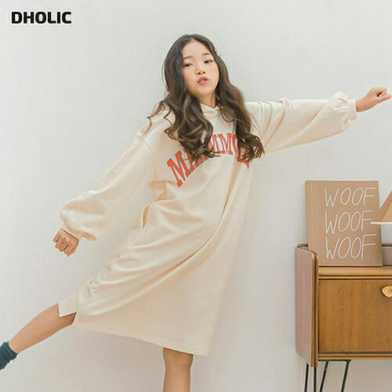 【新作10%OFF 】配色レタリングフーデットワンピース・p007266 キッズ【3~8才】【ops】【ワンピース ミディ丈 ミ