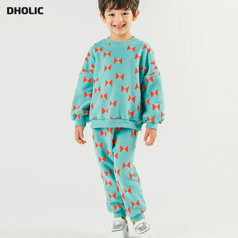 裏起毛パターンスウェット上下SET・p007790 キッズ【3~8才】【set】【セットアップ setup トップス スウェット トレーナー 長袖 パンツ ズボン 裏起毛 総柄 カジュアル 女の子 男の子 韓国 韓国子供服 子供 こども 子供服 こども服】【KIDS】