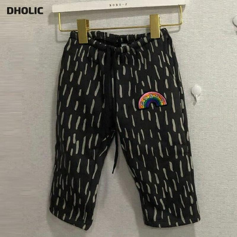 【新作10%OFF 】裏起毛レインボーロゴパターンパンツ・u07195 キッズ【3~8才】【pt】【パンツ ズボン ロングパンツ