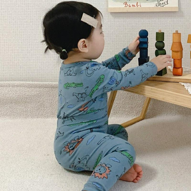 【新作10%OFF 】アニマルパターンルームウェアSET・u06845 キッズ【3~8才】【uw】【アンダーウェア 部屋着 ルー