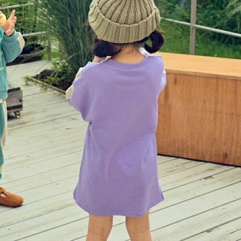 【新作10%OFF 】カラーラインスリーブロゴワンピース・u06705 キッズ【3~8才】【ops】【ワンピース ひざ上 長袖 