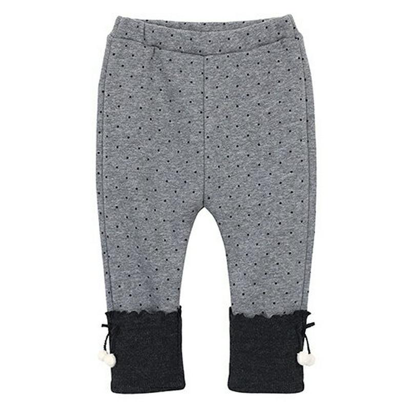 裏起毛ポンポンドットレギンス・p007801 キッズ【3~8才】【pt】【レギンス パンツ ズボン ポンポン 裏起毛 ドット 柄 カジュアル 可愛い かわいい 女の子 男の子 春 秋 韓国 韓国子供服 子供 こども 子供服 こども服】【KIDS】