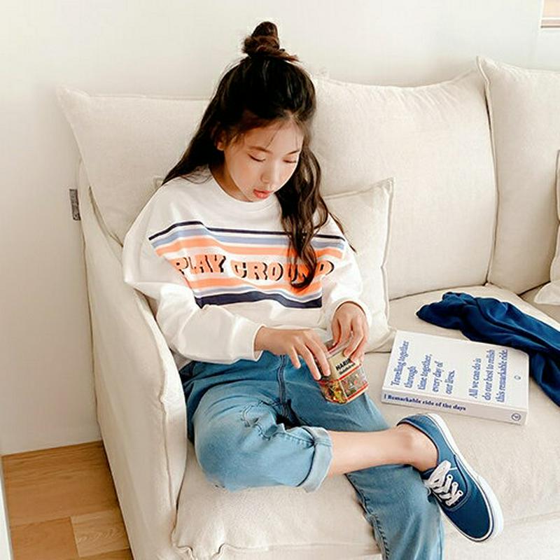 【新作10%OFF 】PLAYドロップショルダースウェット・p006999 キッズ【3~8才】【tops】【トップス スウェット