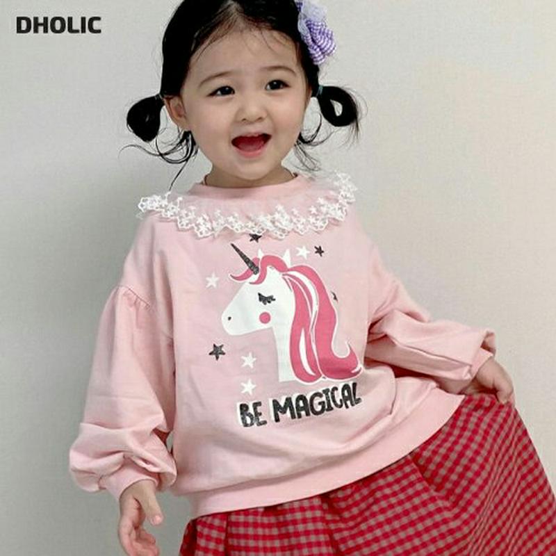 【新作10%OFF 】レースカラユニコーンスウェット・u06834 キッズ【3~8才】【tops】【トップス スウェット トレー