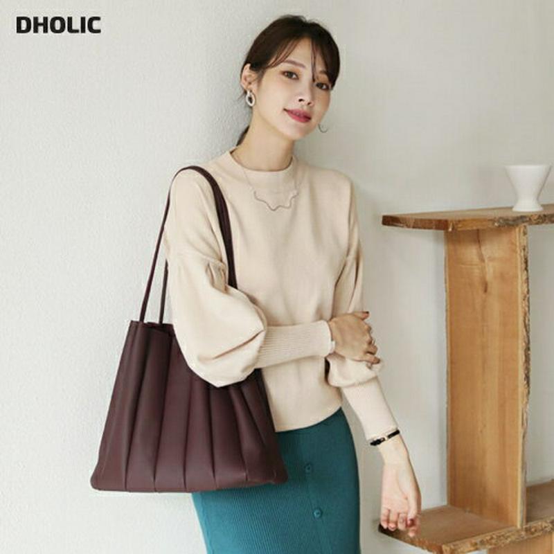 パフスリーブニット・全3色・b64667 レディース【tops】【韓国 ファッション トップス ニット ニットトップス パフスリ