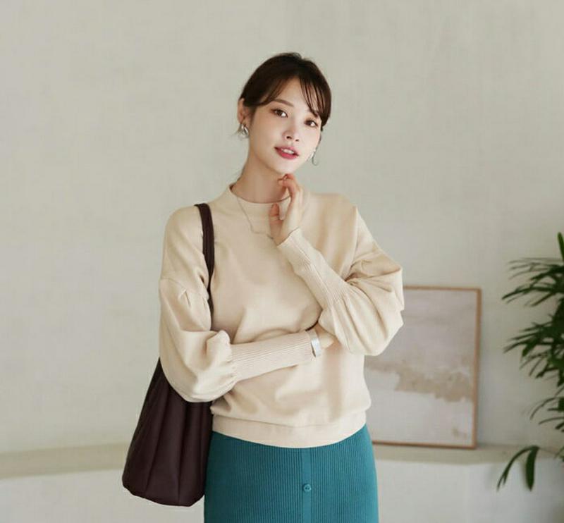 パフスリーブニット・全3色・b64667 レディース【tops】【韓国 ファッション トップス ニット ニットトップス パフスリ