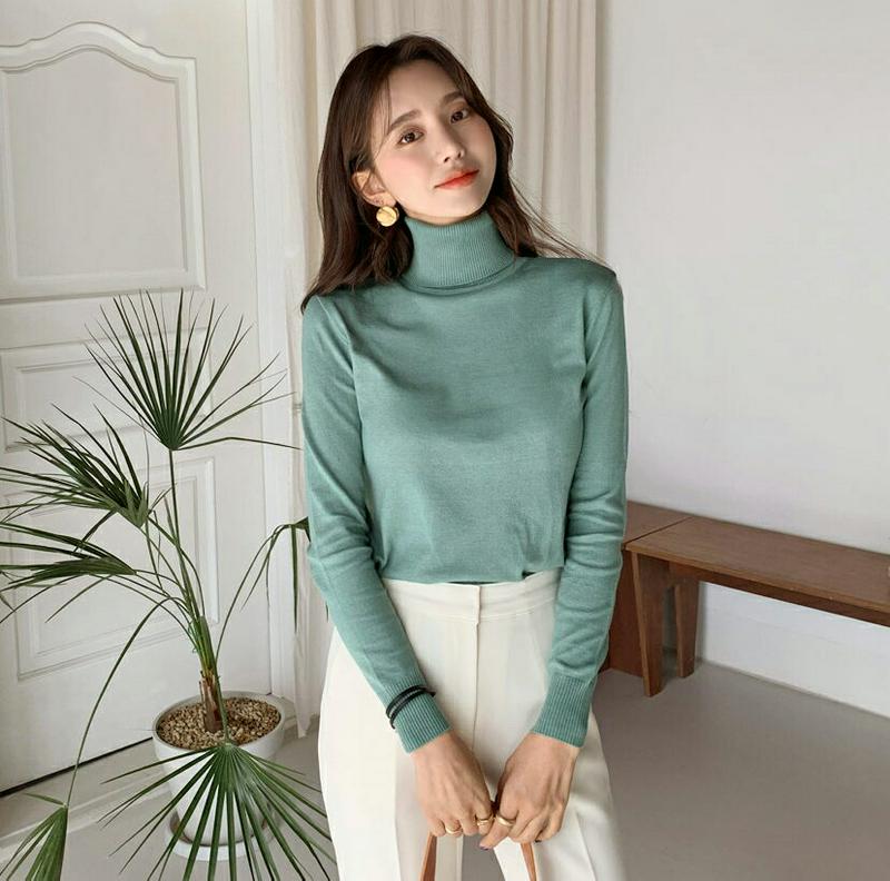 タートルネックニット・全5色・t64353 レディース【tops】【韓国 ファッション トップス ニット ニットトップス ロング