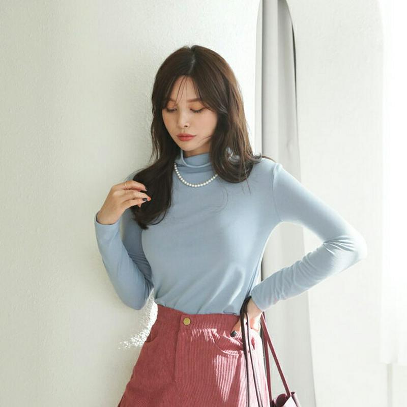 タートルネックTシャツ・全5色・t64663 レディース【tops】【韓国 ファッション トップス Tシャツ ロングスリーブ 長