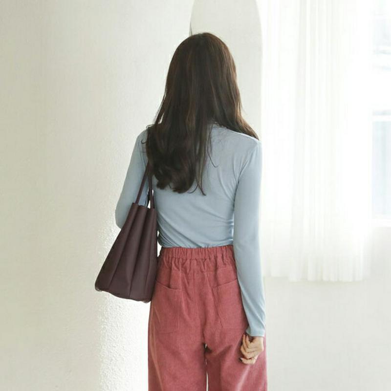タートルネックTシャツ・全5色・t64663 レディース【tops】【韓国 ファッション トップス Tシャツ ロングスリーブ 長