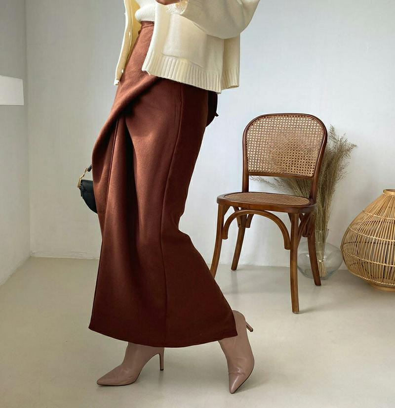 ラップロングスカート・全3色・t64311 レディース【sk】【韓国 ファッション ボトムス スカート ロング丈 ロングスカート