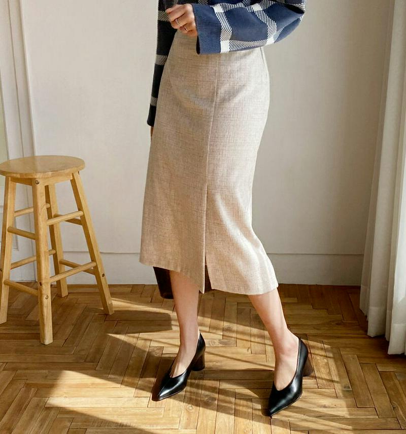 Hラインスリットスカート・全3色・b64342 レディース【sk】【韓国 ファッション ボトムス スカート ロング丈 ロングスカ
