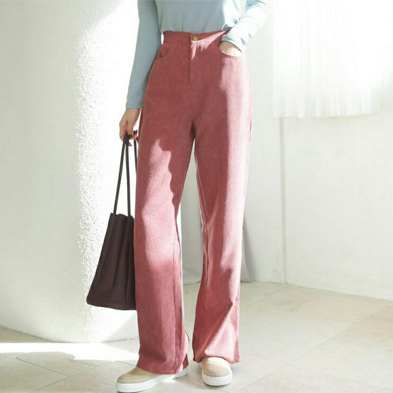 コーデュロイワイドパンツ・全4色・t64688 レディース【pt】【韓国 ファッション ボトムス ズボン パンツ ロングパンツ 