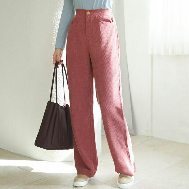 コーデュロイワイドパンツ・全4色・t64688 レディース【pt】【韓国 ファッション ボトムス ズボン パンツ ロングパンツ 