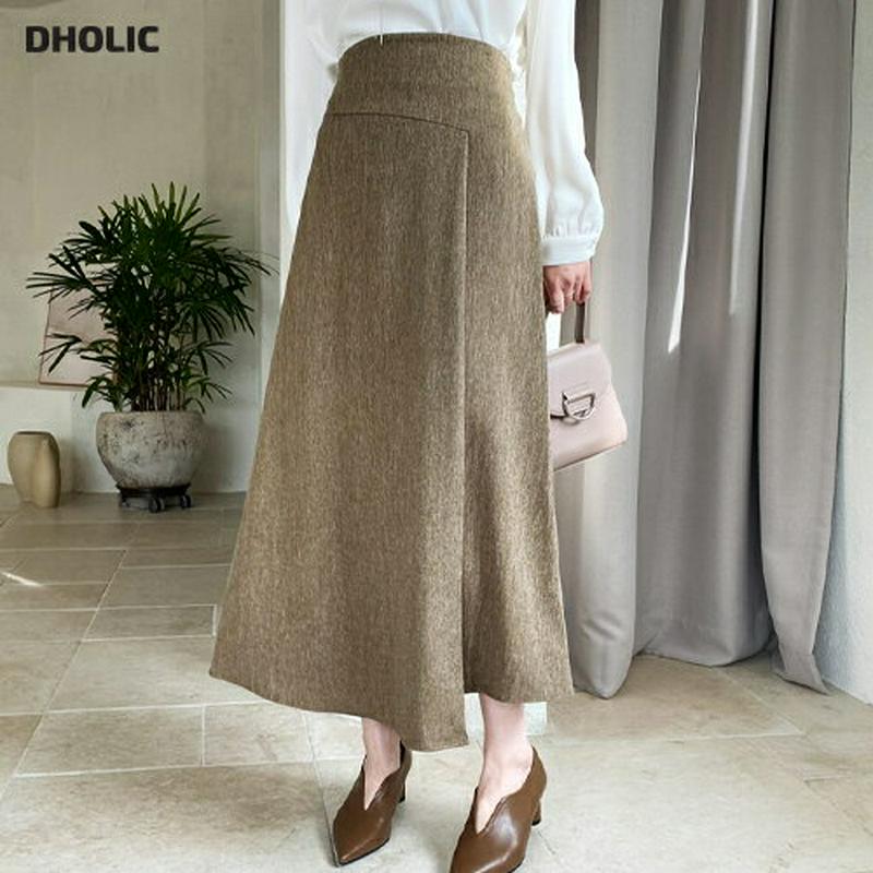 メランジフレアスカート・全2色・b64682 レディース【sk】【韓国 ファッション ボトムス スカート ロング丈 ロングスカー