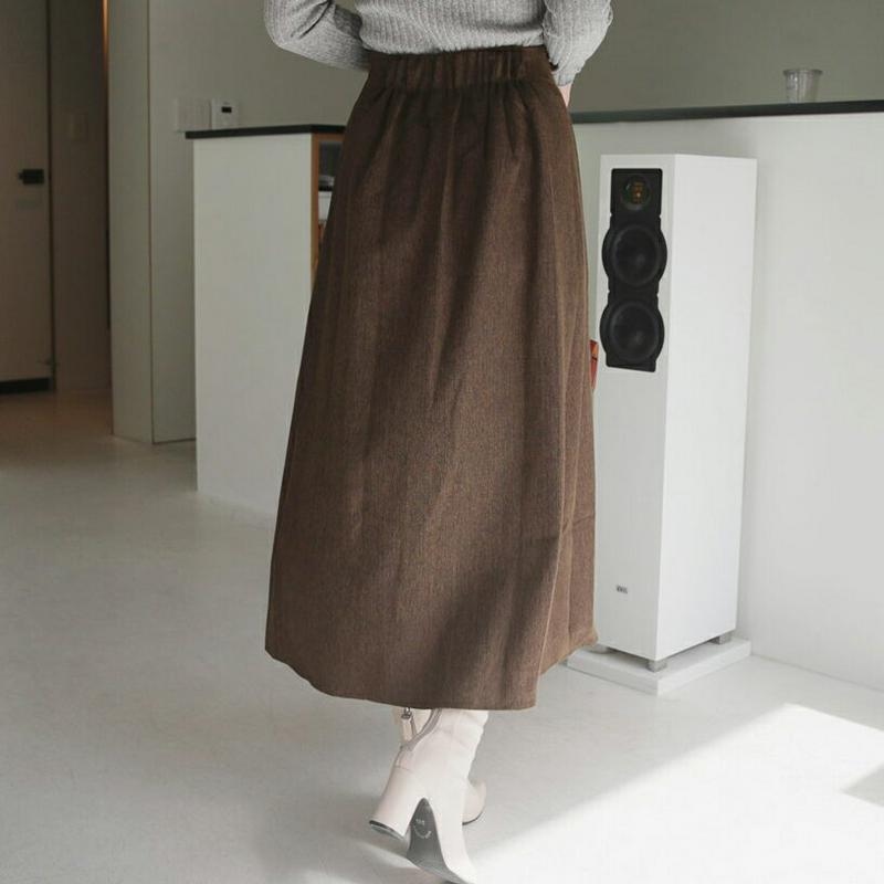 メランジフレアスカート・全2色・b64682 レディース【sk】【韓国 ファッション ボトムス スカート ロング丈 ロングスカー