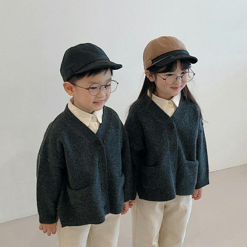 カシミヤ混カーディガン・u07675 キッズ 【3~8才】【cd】【韓国 ファッション カーディガン アウター 羽織 ニット ボ