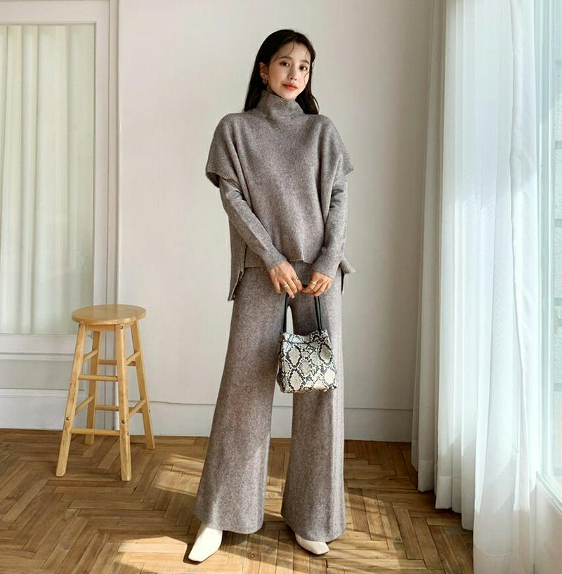 ニット&ベスト&パンツ3SET・全3色・b64346 レディース【pt】【韓国 ファッション セットアップ setup ニット 