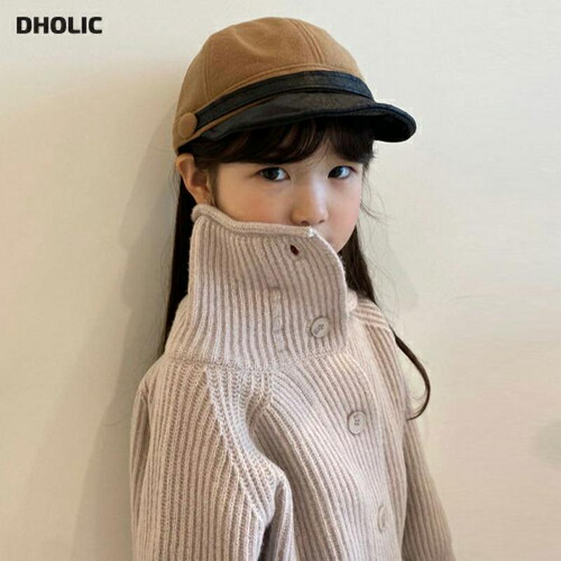 ハイネックカーディガン・u07706 キッズ 【3~8才】【cd】【韓国 ファッション カーディガン アウター 羽織 ニット ボ
