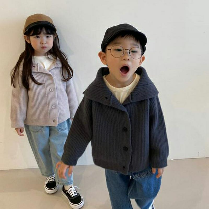 ハイネックカーディガン・u07706 キッズ 【3~8才】【cd】【韓国 ファッション カーディガン アウター 羽織 ニット ボ