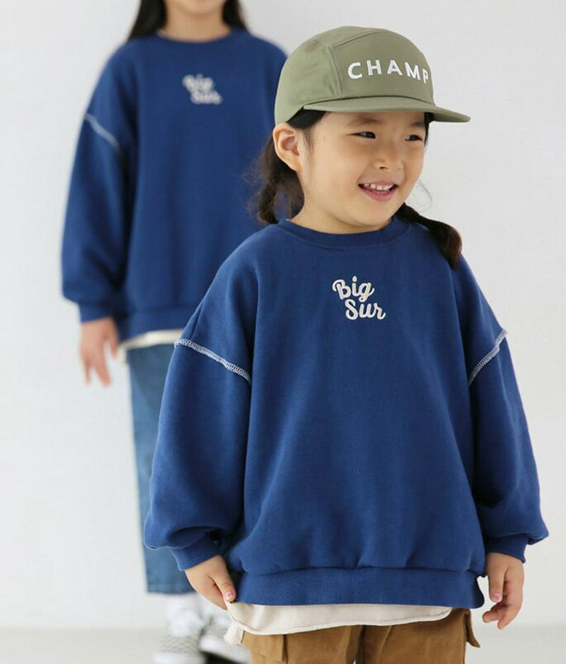 Big Sun刺繍スウェット・u06877 キッズ 【3~8才】【tops】【韓国 ファッション トップス スウェット トレーナ
