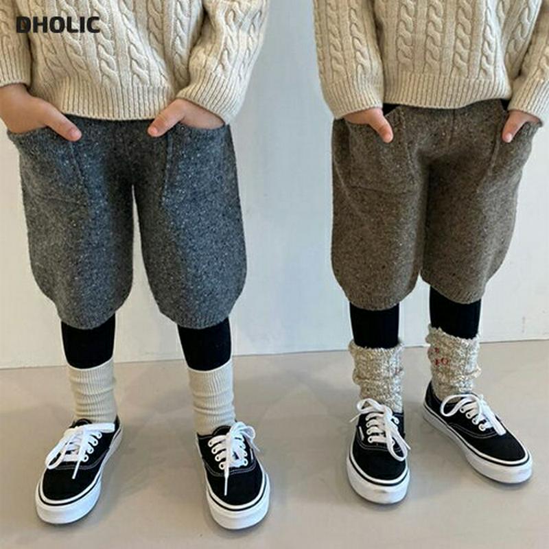 ポケットニットパンツ・u07678 キッズ 【3~8才】【pt】【韓国 ファッション ボトムス パンツ ショート ハーフ 膝丈 
