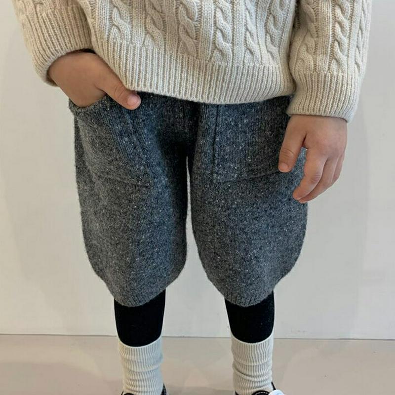 ポケットニットパンツ・u07678 キッズ 【3~8才】【pt】【韓国 ファッション ボトムス パンツ ショート ハーフ 膝丈 