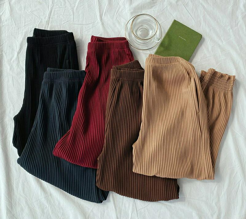 プリーツジョガーパンツ・全5色・b64685 レディース【pt】【韓国 ファッション ボトムス ズボン パンツ ロングパンツ ジ
