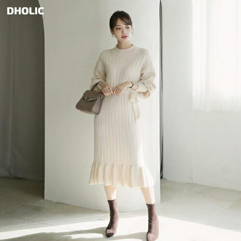 ストラップ付フレアヘムワンピース・全3色・b64675 レディース【ops】【韓国 ファッション ワンピース ロングワンピース 