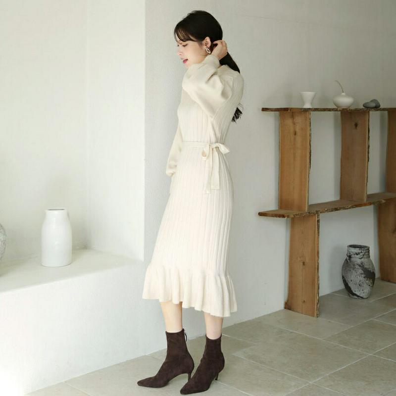 ストラップ付フレアヘムワンピース・全3色・b64675 レディース【ops】【韓国 ファッション ワンピース ロングワンピース 