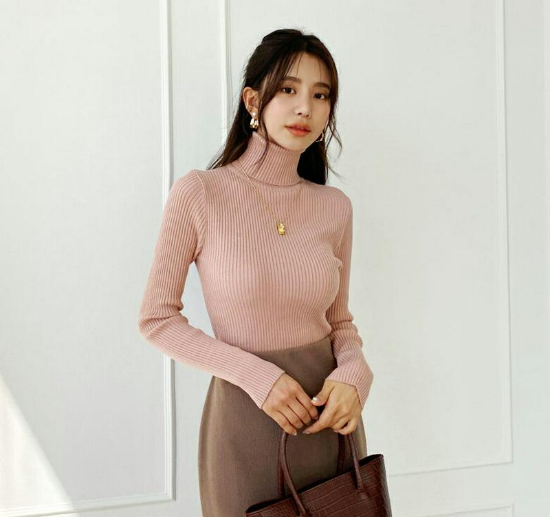 スリムタートルネックニット・全6色・t60895 レディース【tops】【韓国 ファッション トップス ニット ニットトップス 