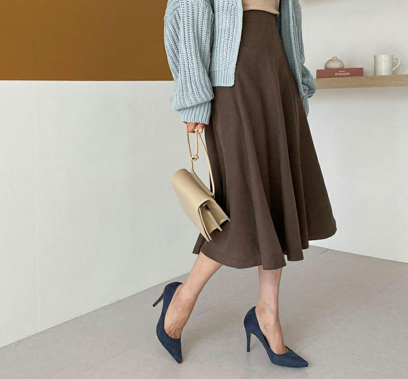 フレアロングスカート・全4色・t60919 レディース【sk】【韓国 ファッション ボトムス スカート ミディ丈 ロング丈 ロン