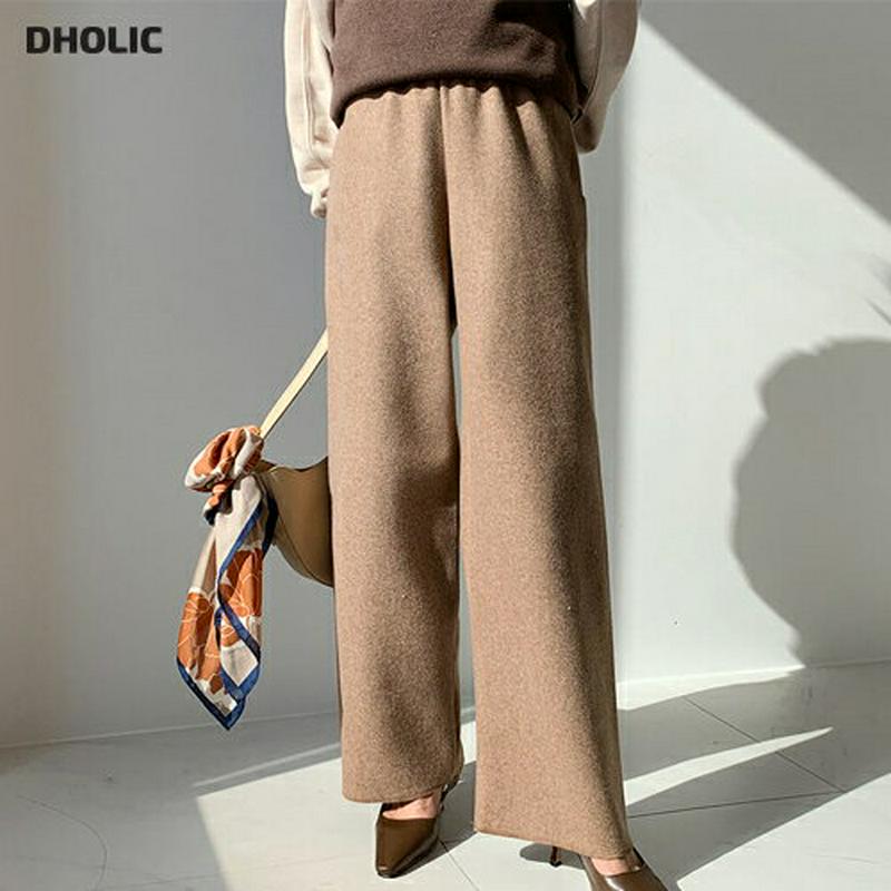 【特価】ソフトウエストゴムパンツ・全3色・t60913 レディース【pt】【韓国 ファッション ボトムス ズボン パンツ ロングパンツ ワイドパンツ ウエストゴム 楽ちん ストレート ソフト シンプル カジュアル 単色 無地 秋 冬】