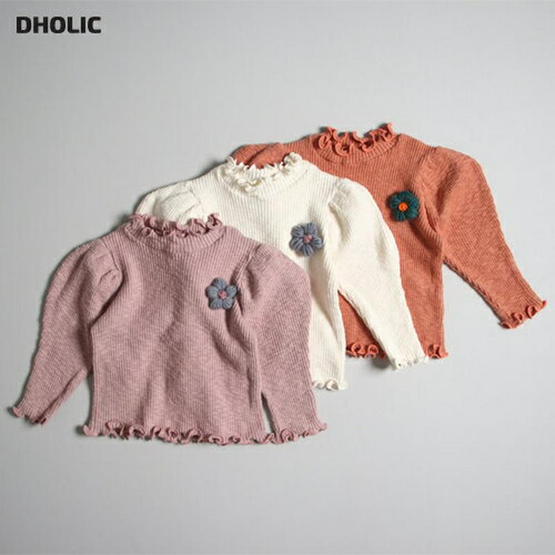 【新作10%OFF】ブローチ付リブTシャツ・u07921 キッズ【3~8才】【tops】【トップス Tシャツ 長袖 リブ リブト