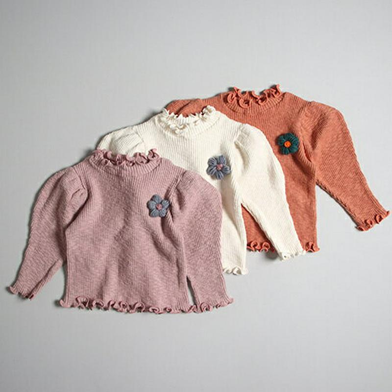 【新作10%OFF】ブローチ付リブTシャツ・u07921 キッズ【3~8才】【tops】【トップス Tシャツ 長袖 リブ リブト