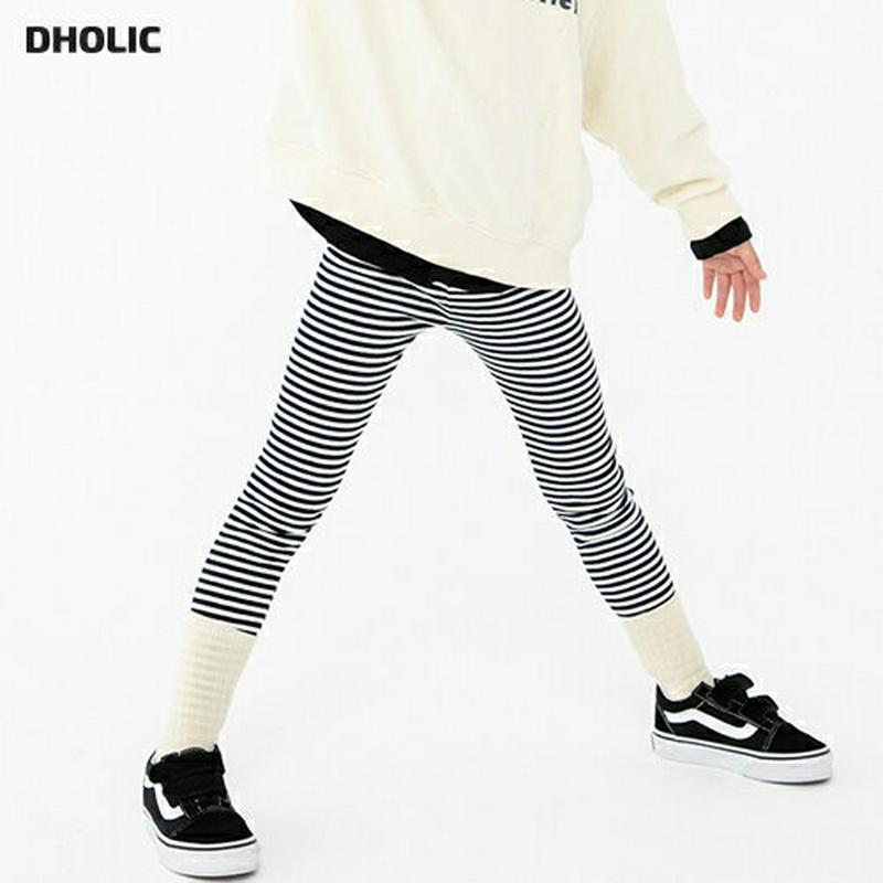 【新作10%OFF】ボーダーレギンス・u07892 キッズ【3~8才】【pt】【レギンス パンツ ズボン ボーダー 柄 ラフ カ