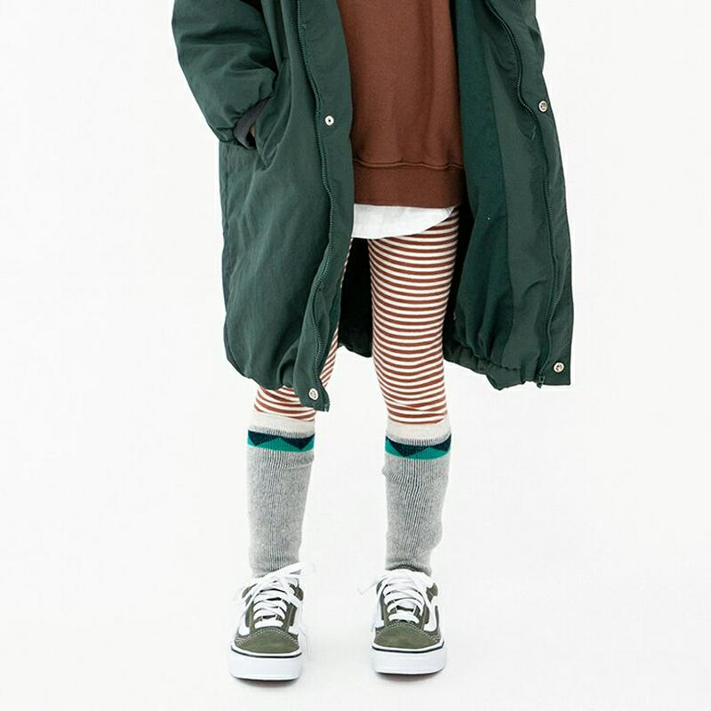 【新作10%OFF】ボーダーレギンス・u07892 キッズ【3~8才】【pt】【レギンス パンツ ズボン ボーダー 柄 ラフ カ