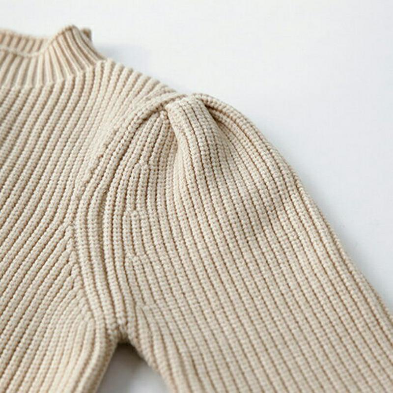 【新作10%OFF】パフスリーブウール混ニット・u07935 キッズ【3~8才】【tops】【トップス ニット ニットトップス 