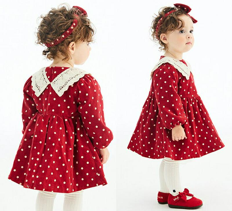 【キッズ30%OFF】【送料無料】ヘアバンド付キルトライナードットワンピース・p007943 キッズ【3~8才】【ops】【ワンピース ミディ丈 ミディワンピース 長袖 ヘアバンド セット ドット柄 可愛い かわいい 女の子 冬 韓国 韓国子供服 子供 こども 子供服 こども服】【KIDS】