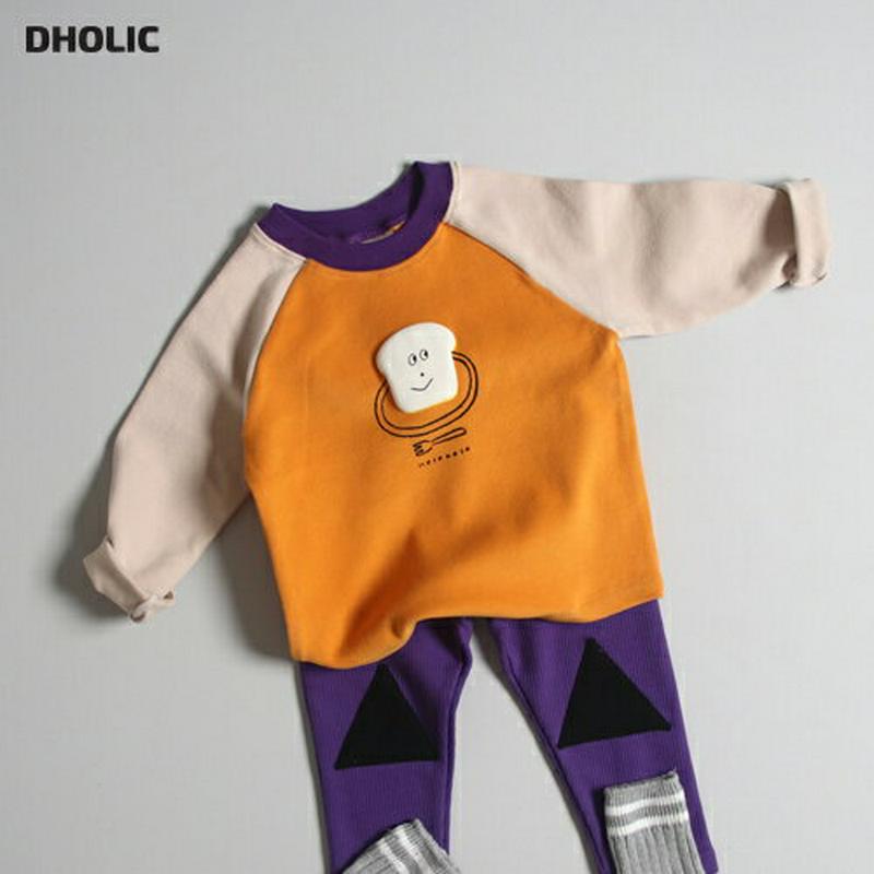 【新作10%OFF】BREADコントラストTシャツ・u07912 キッズ【3~8才】【tops】【トップス Tシャツ 長袖 ユニ