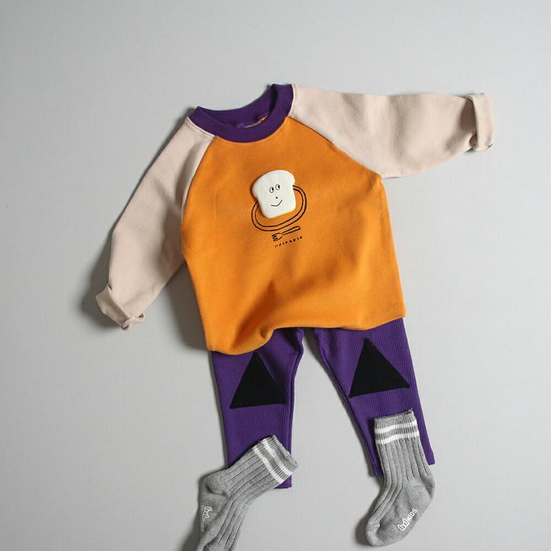 【新作10%OFF】BREADコントラストTシャツ・u07912 キッズ【3~8才】【tops】【トップス Tシャツ 長袖 ユニ