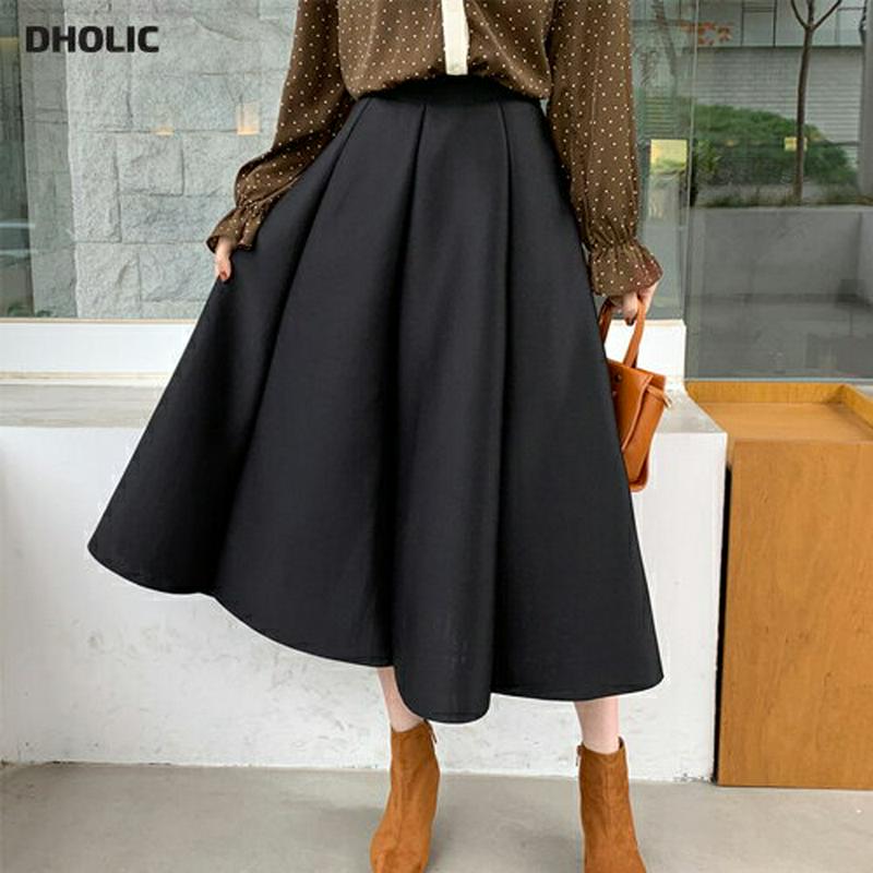 【新作10%OFF】タックフレアスカート・全2色・b64760 レディース【sk】【韓国 ファッション ボトムス スカート ロン