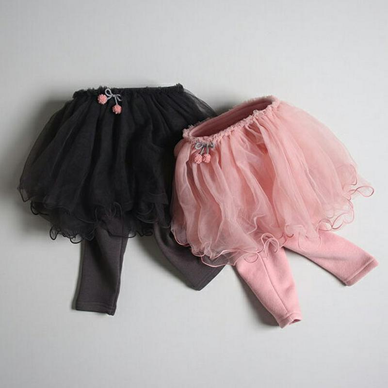 【新作10%OFF】チェリーチュールスカート裏起毛レギンス・u07923 キッズ【3~8才】【pt】【スカートレギンス スカート