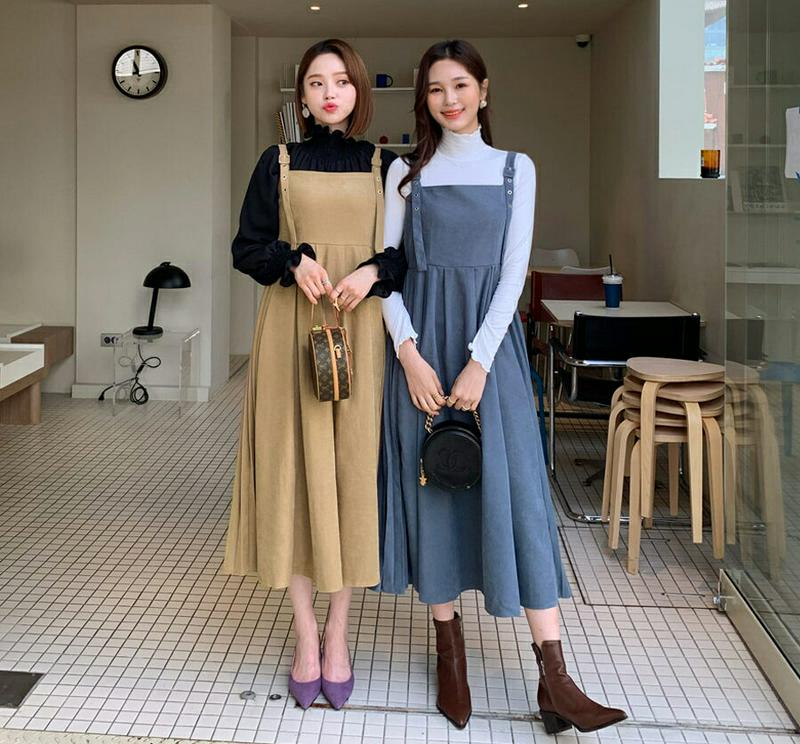 【新作10%OFF】ベルトストラップワンピース・全3色・t61546 レディース【ops】【韓国 ファッション ワンピース ロン