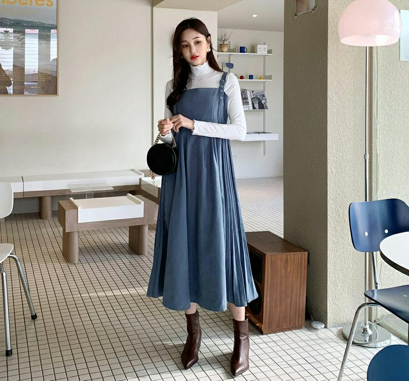 【新作10%OFF】ベルトストラップワンピース・全3色・t61546 レディース【ops】【韓国 ファッション ワンピース ロン