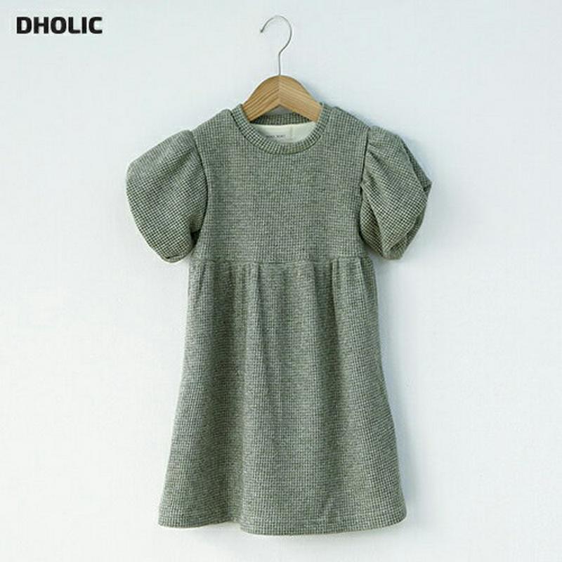 【新作10%OFF】裏起毛パフスリーブワンピース・u07920 キッズ【3~8才】【ops】【ワンピース 半袖 パフスリーブ 裏