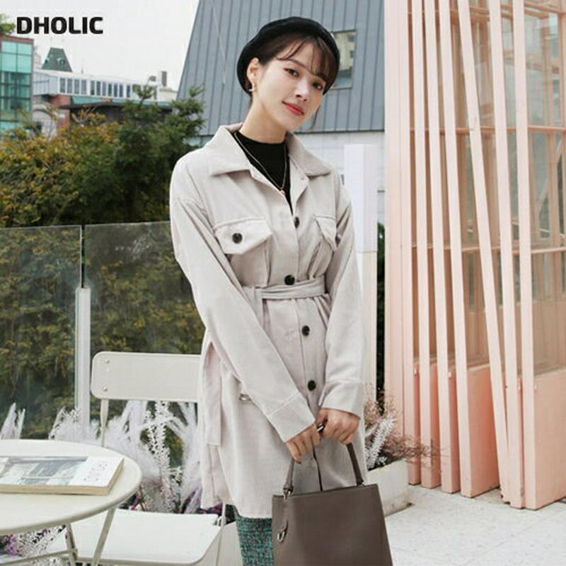 【新作10%OFF】ベルト付コーデュロイシャツ・全4色・t64757 レディース【bl】【韓国 ファッション トップス シャツ 