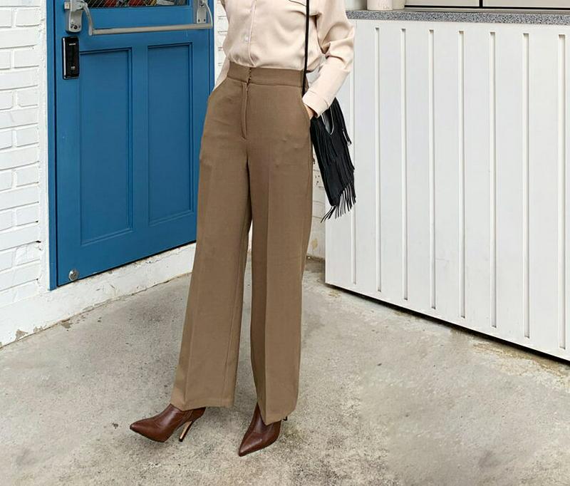 【新作10%OFF】タックストレートスラックス・全3色・t61564 レディース【pt】【韓国 ファッション ボトムス ズボン 